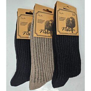 Men Wool Blend Winter Socks Warm Boot Casual Thermal Casual Socks 3 Pairs NWT